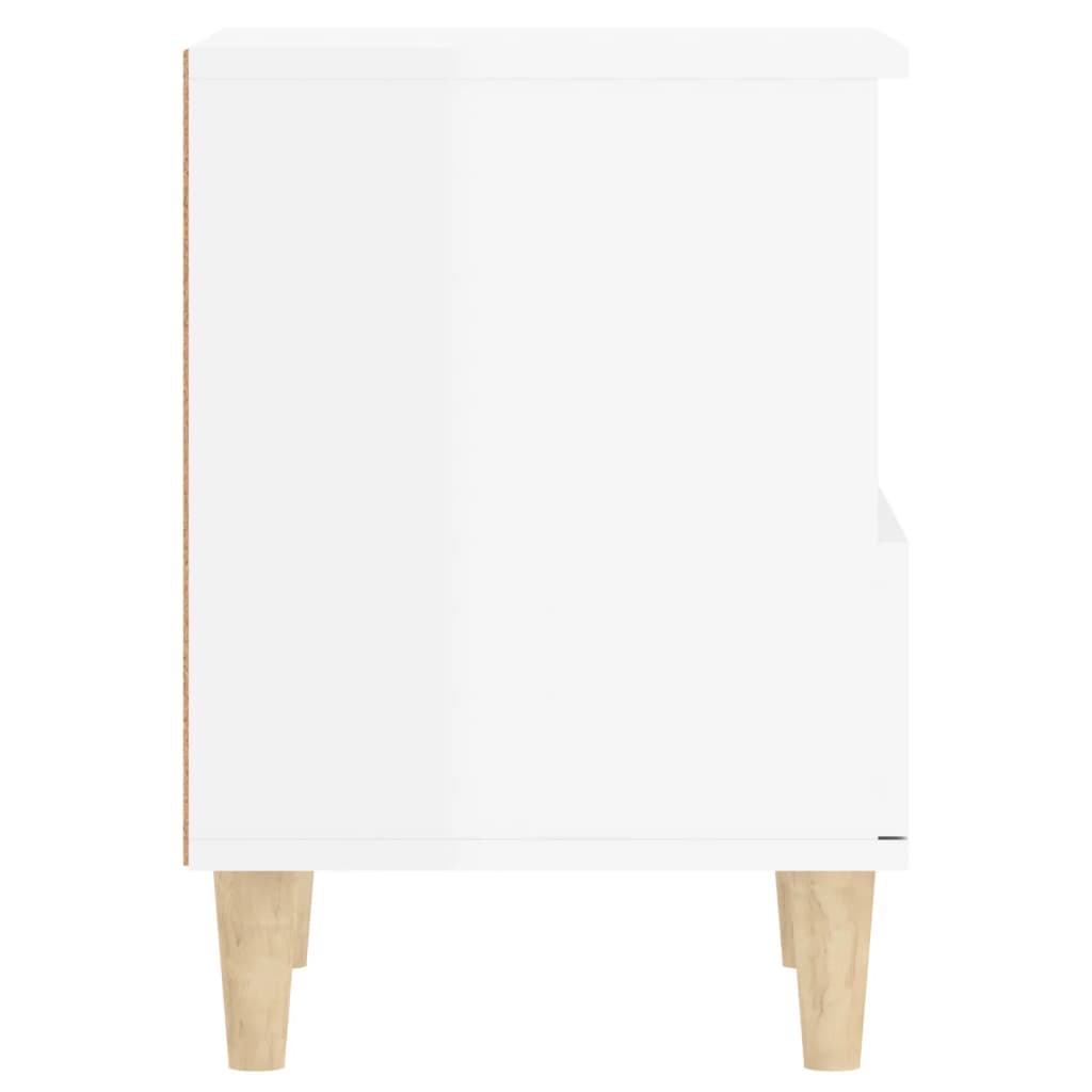 Mesa de cabeceira 40x35x50 cm branco brilhante