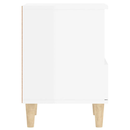 Mesa de cabeceira 40x35x50 cm branco brilhante