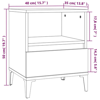 Mesas de cabeceira 2 pcs 40x35x50 cm branco