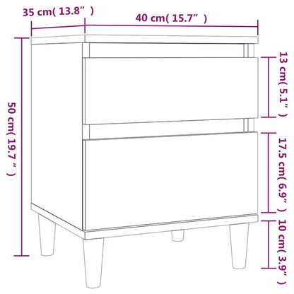 Mesas de cabeceira 2 pcs 40x35x50 cm branco