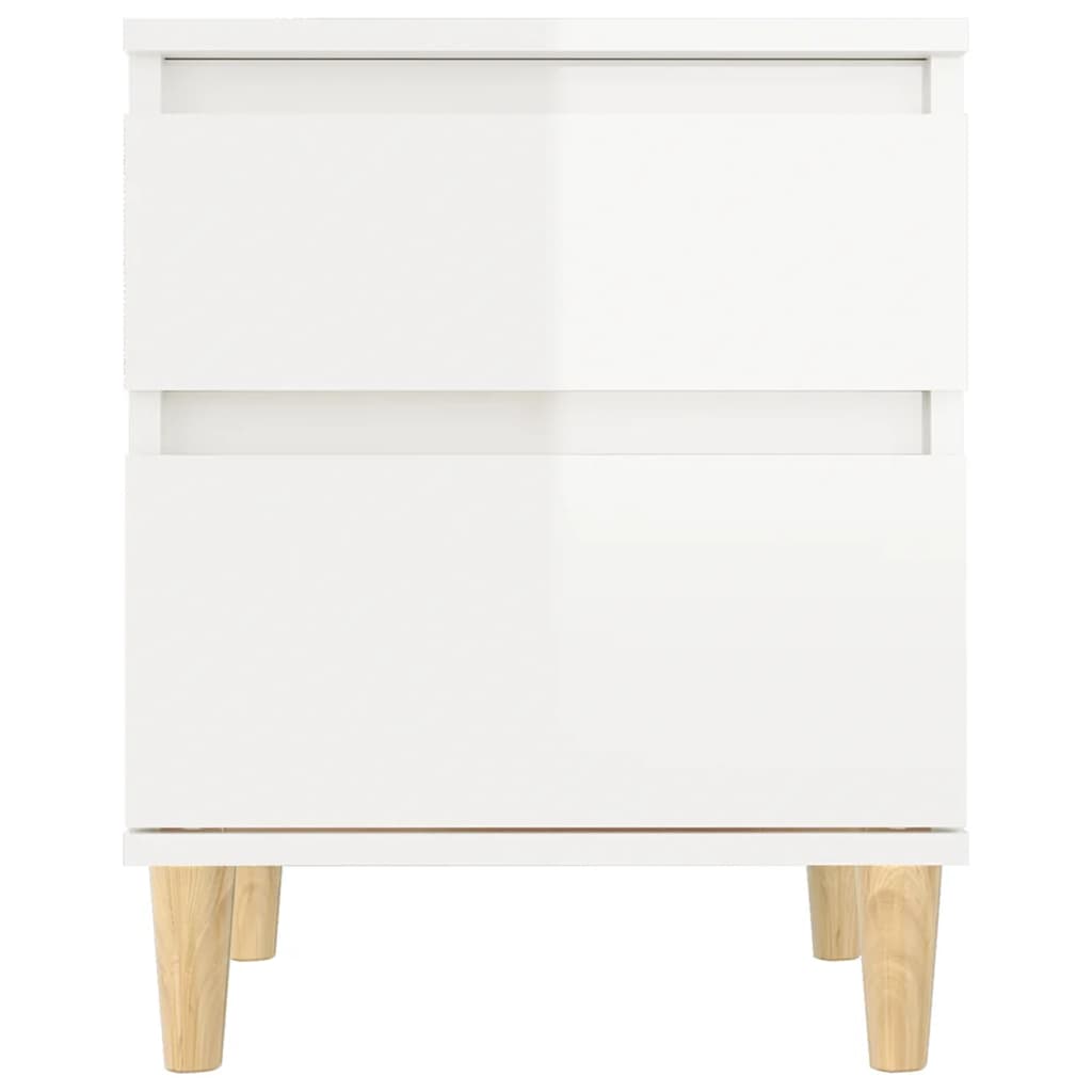 Mesa de cabeceira 40x35x50 cm branco brilhante