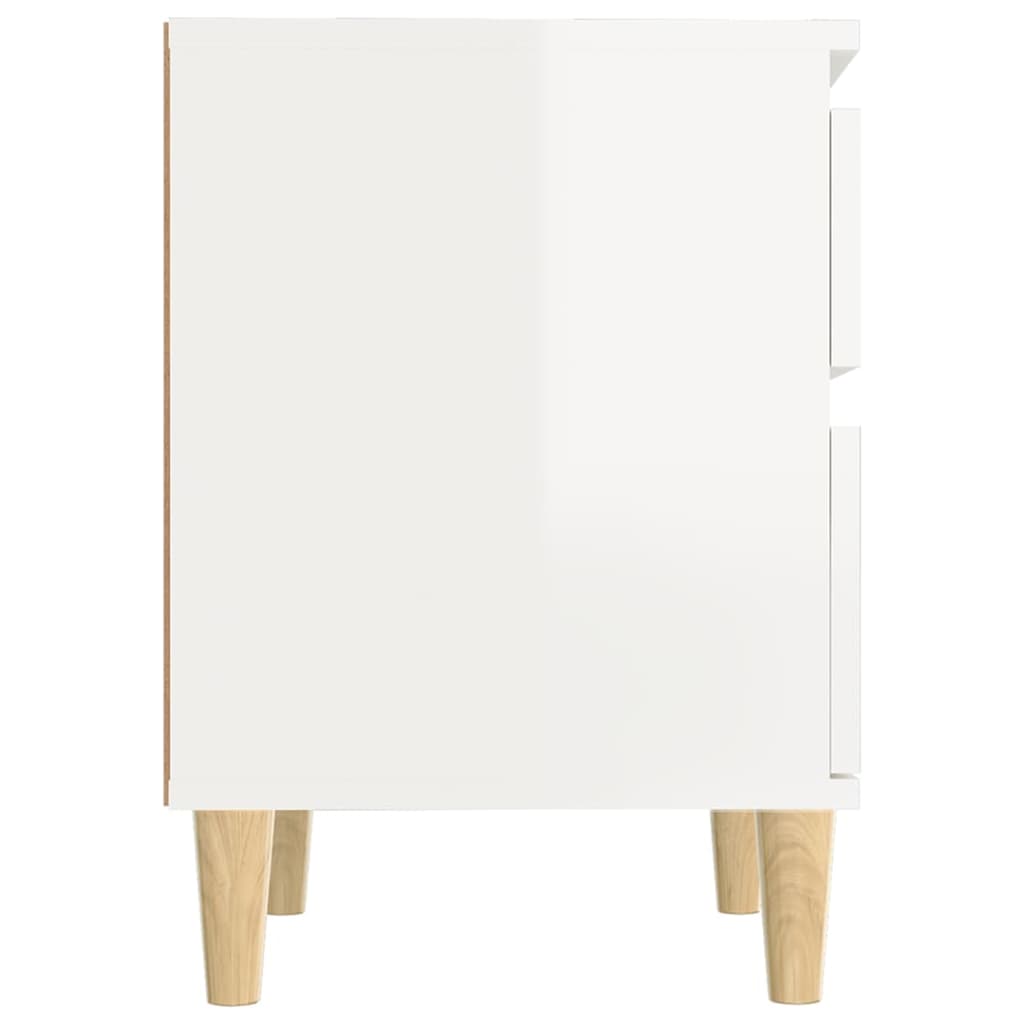 Mesa de cabeceira 40x35x50 cm branco brilhante