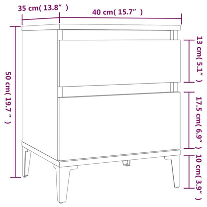 Mesa de cabeceira 40x35x50 cm carvalho sonoma