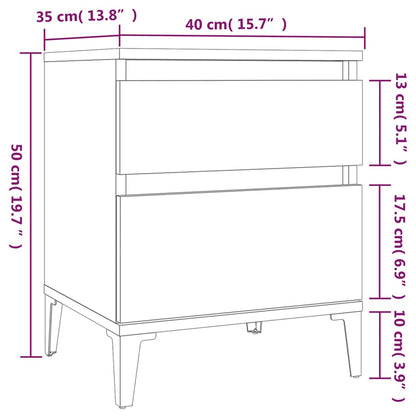 Mesa de cabeceira 40x35x50 cm cor carvalho fumado