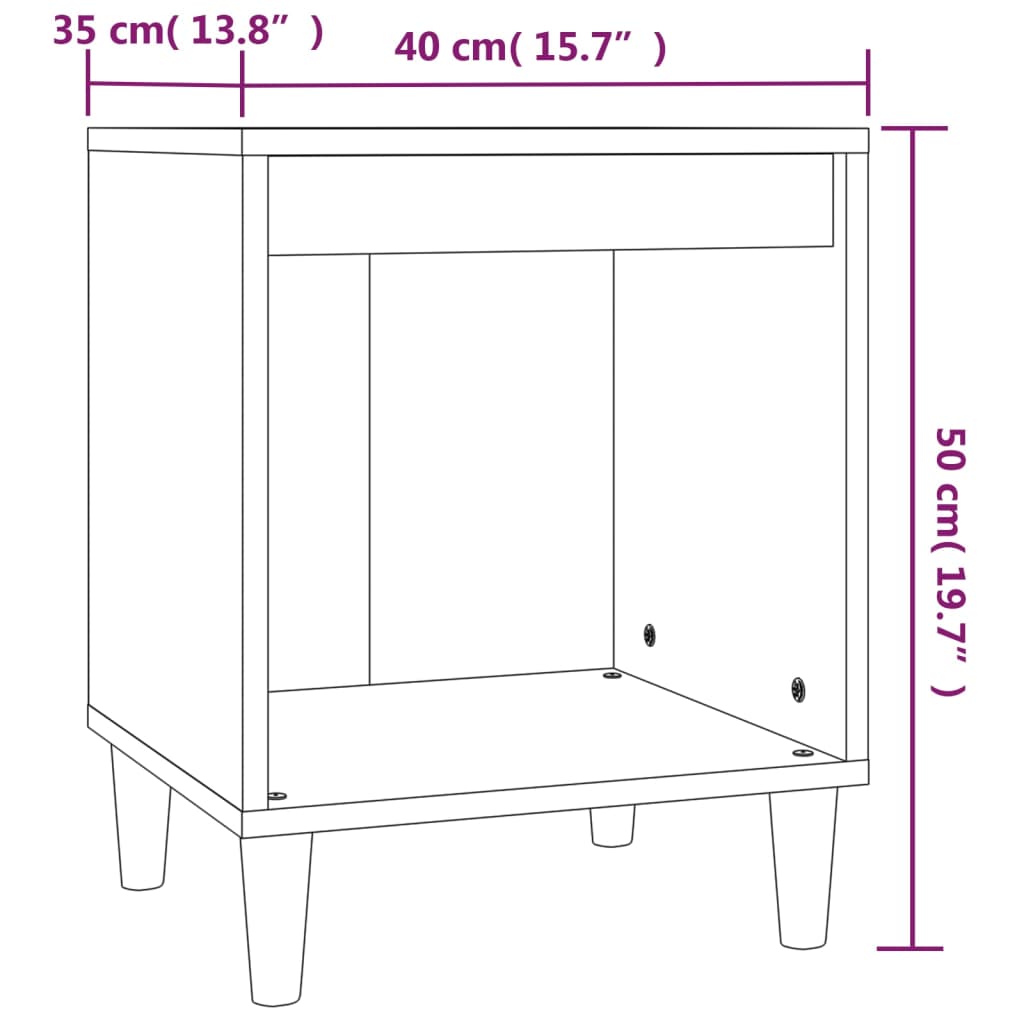 Mesas de cabeceira 2 pcs 40x35x50 cm branco