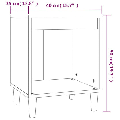 Mesas de cabeceira 2 pcs 40x35x50 cm preto