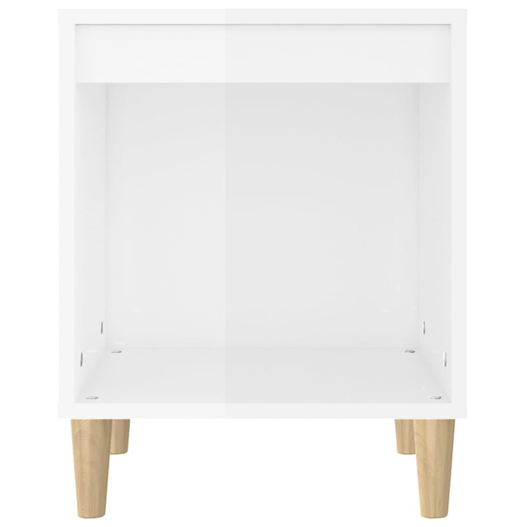 Mesa de cabeceira 40x35x50cm derivados madeira branco brilhante