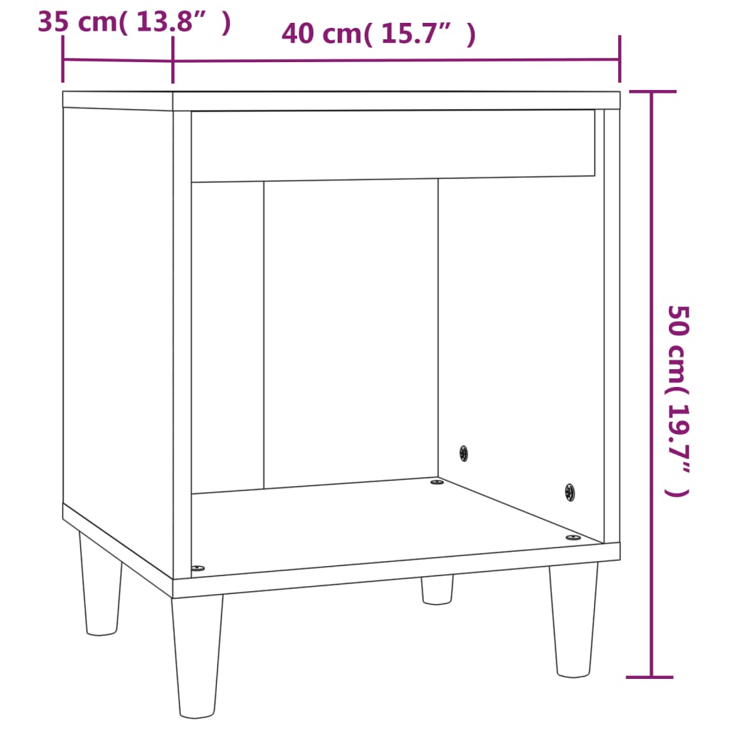 Mesas de cabeceira 2 pcs 40x35x50 cm carvalho sonoma