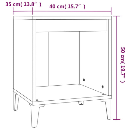 Mesa de cabeceira 40x35x50 cm preto