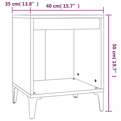 Mesas de cabeceira 2 pcs 40x35x50 cm preto