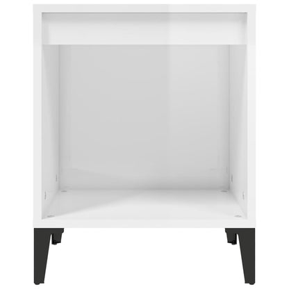 Mesa de cabeceira 40x35x50 cm branco brilhante