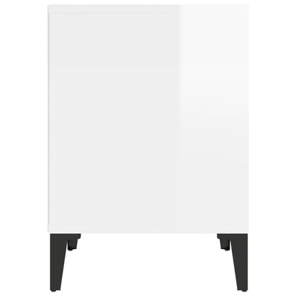 Mesa de cabeceira 40x35x50 cm branco brilhante