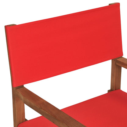 Cadeiras de realizador 2 pcs madeira de teca maciça vermelho