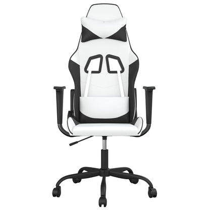 Cadeira gaming couro artificial branco e preto