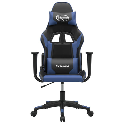 Cadeira de gaming couro artificial preto e azul