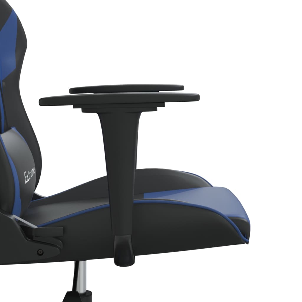 Cadeira de gaming couro artificial preto e azul