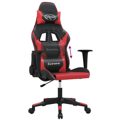 Cadeira gaming couro artificial preto e vermelho