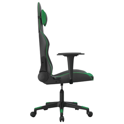 Cadeira gaming couro artificial preto e verde