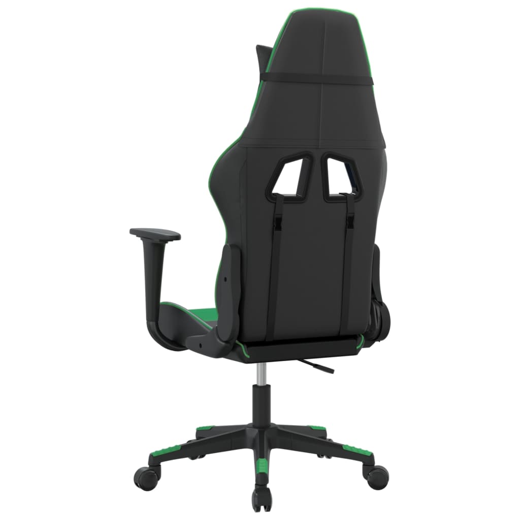 Cadeira gaming couro artificial preto e verde