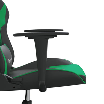 Cadeira gaming couro artificial preto e verde