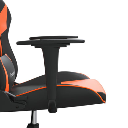 Cadeira gaming couro artificial preto e laranja