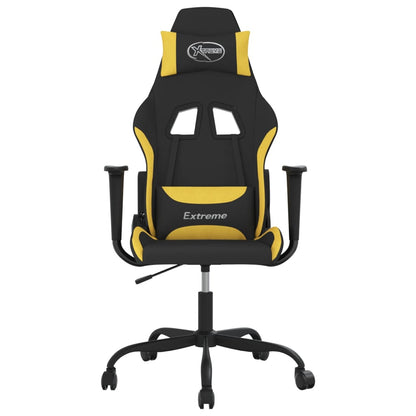 Cadeira de gaming tecido preto e amarelo