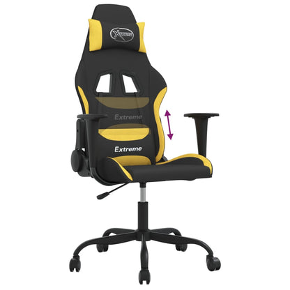 Cadeira de gaming tecido preto e amarelo