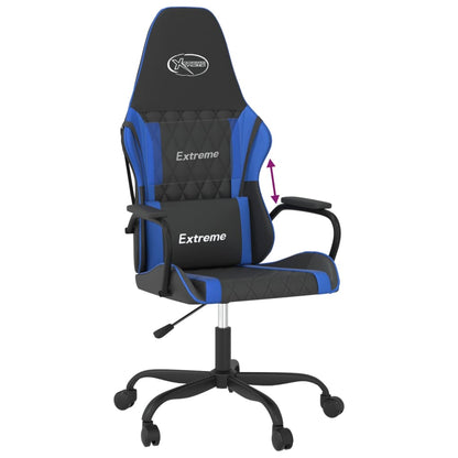 Cadeira de gaming couro artificial preto e azul