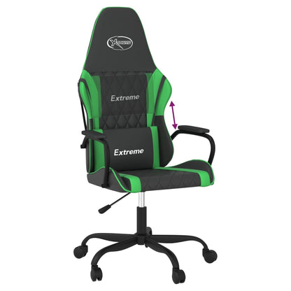 Cadeira gaming couro artificial preto e verde