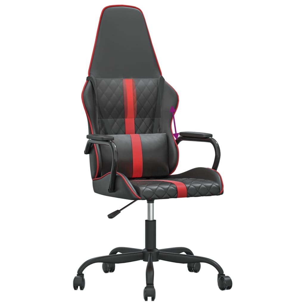 Cadeira de gaming couro artificial preto e vermelho