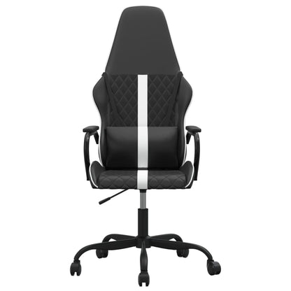 Cadeira gaming couro artificial preto e branco