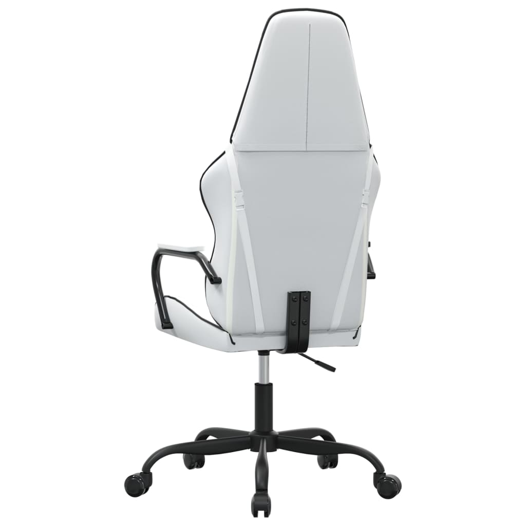 Cadeira gaming couro artificial branco e preto