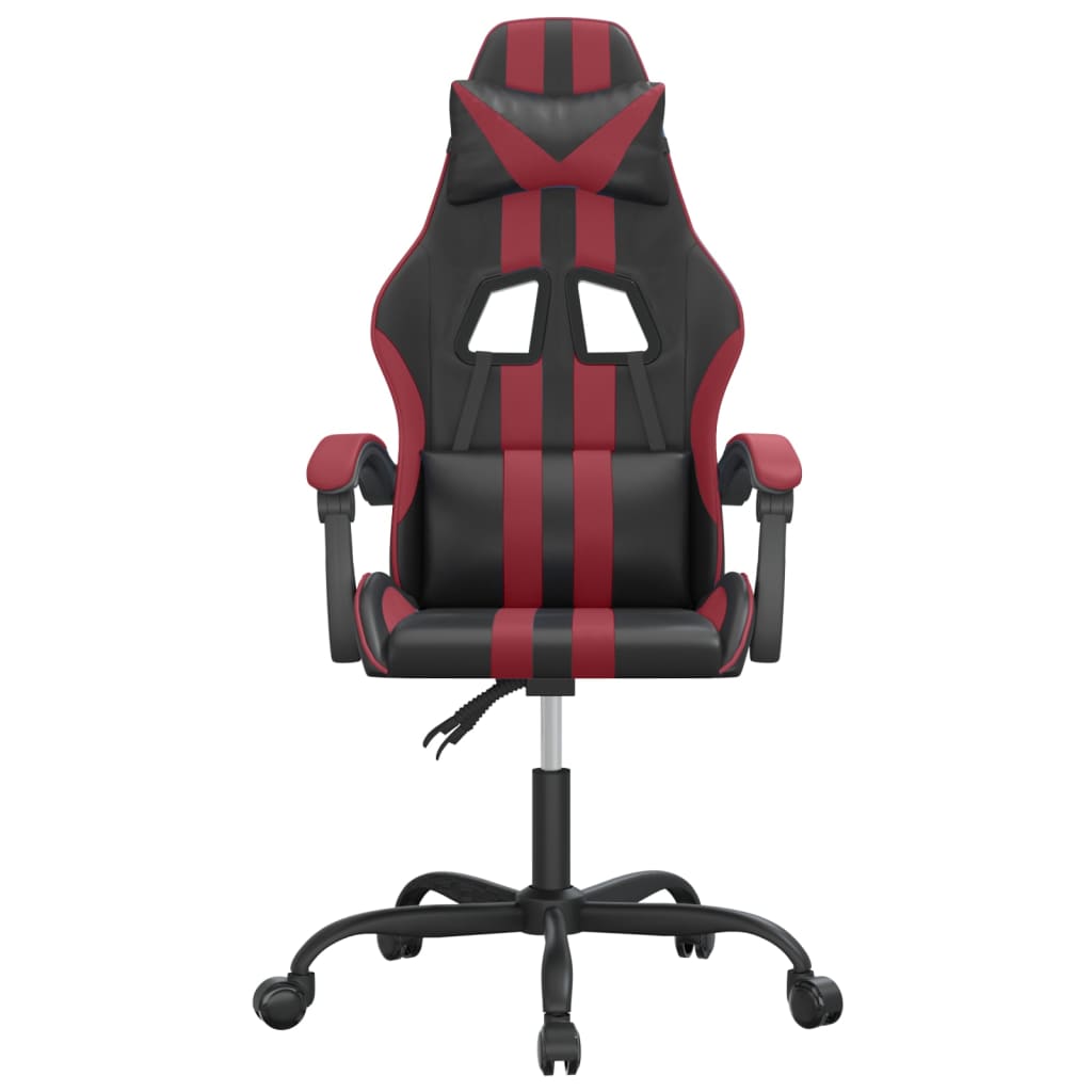 Cadeira gaming couro artificial preto e vermelho tinto