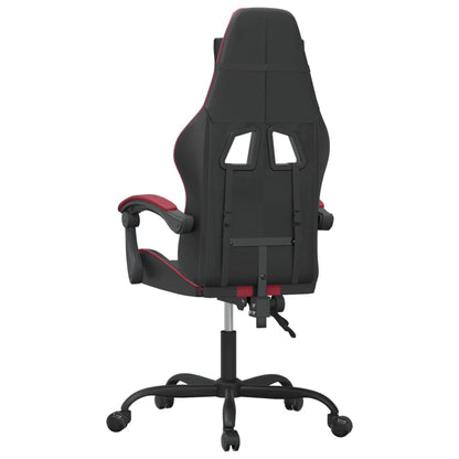 Cadeira gaming couro artificial preto e vermelho tinto