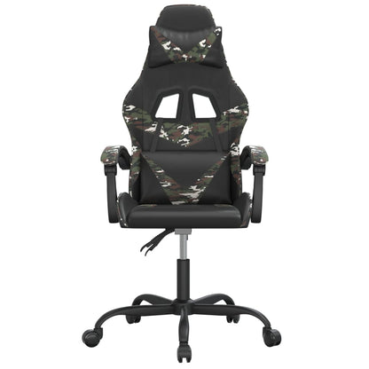 Cadeira gaming couro artificial preto e camuflado