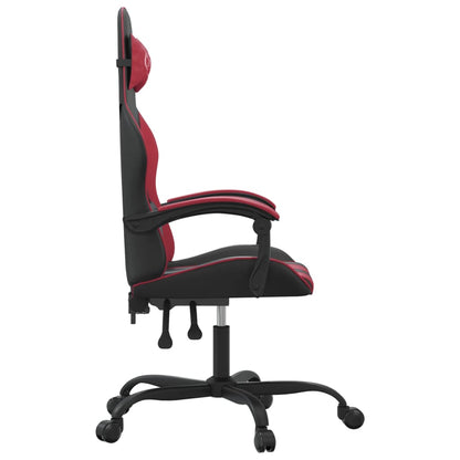 Cadeira gaming couro artificial preto e vermelho tinto