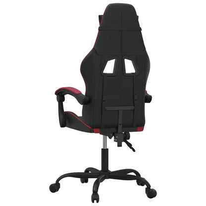 Cadeira gaming couro artificial preto e vermelho tinto