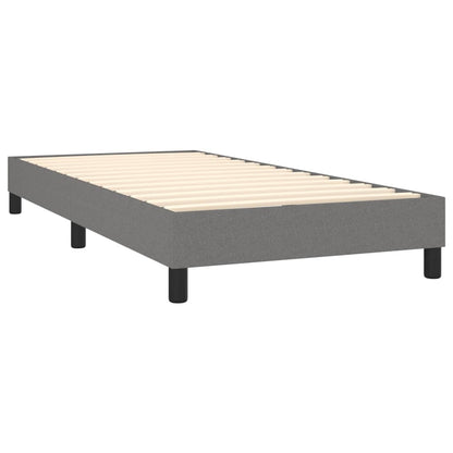 Estrutura de cama com molas 90x190 cm tecido cinzento-escuro