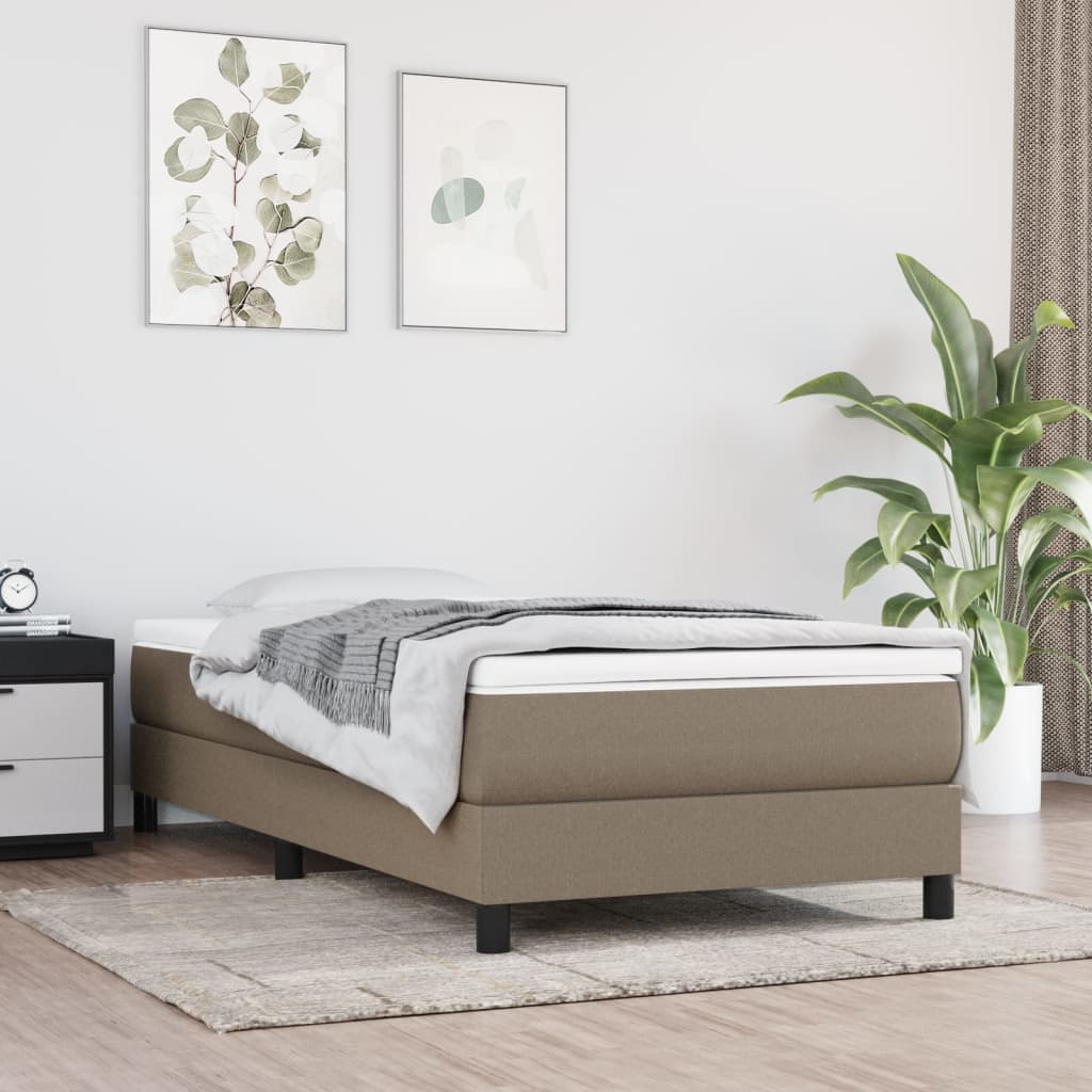 Estrutura de cama 90x190 cm tecido cinza-acastanhado