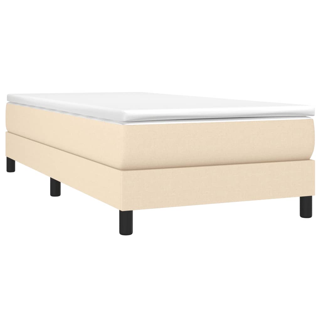 Estrutura de cama 90x190 cm tecido cor creme