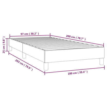 Estrutura de cama com molas 100x200 cm tecido cinza-escuro