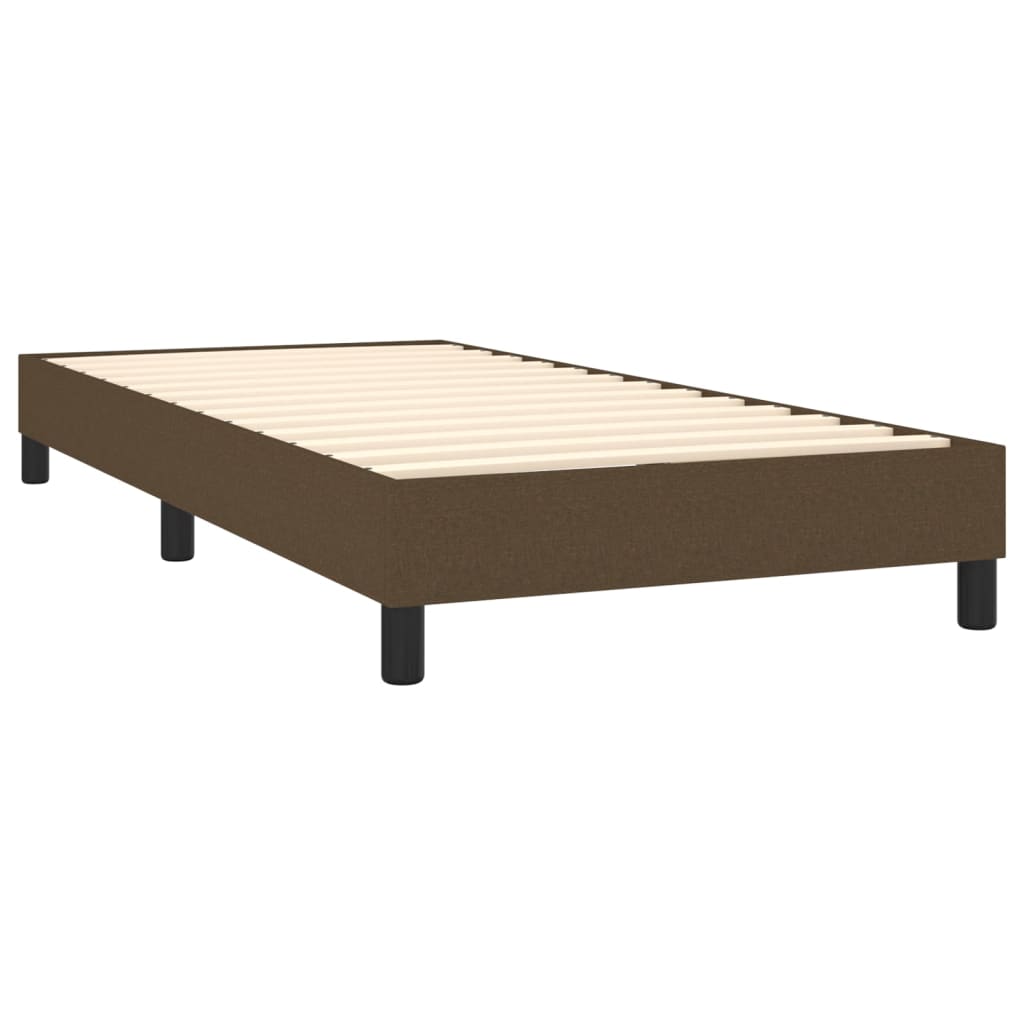 Estrutura de cama 100x200 cm tecido castanho-escuro