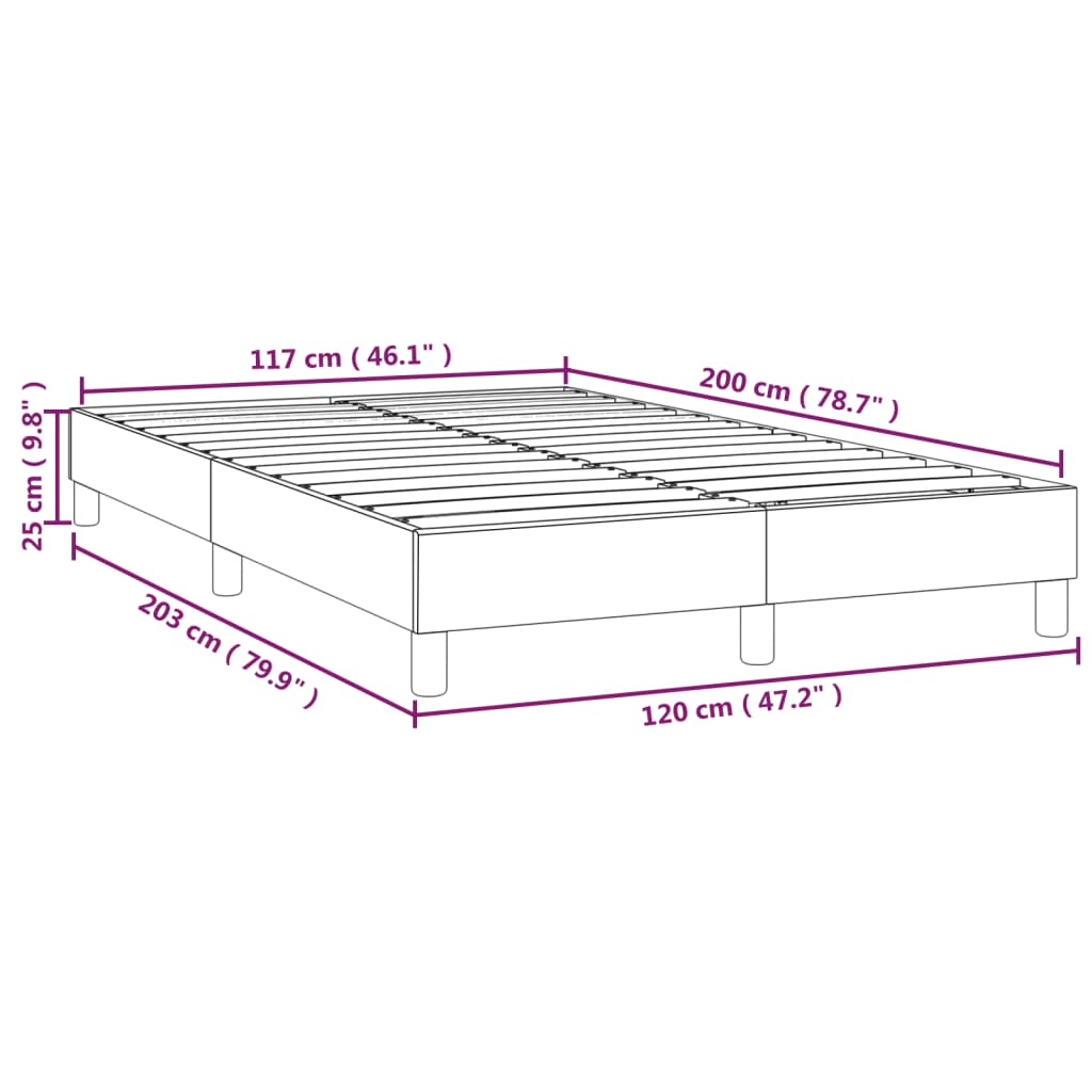 Estrutura de cama 120x200 cm tecido cinza-claro