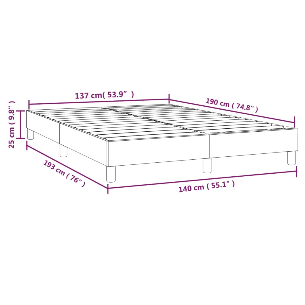 Estrutura de cama 140x190 cm tecido cinza-claro