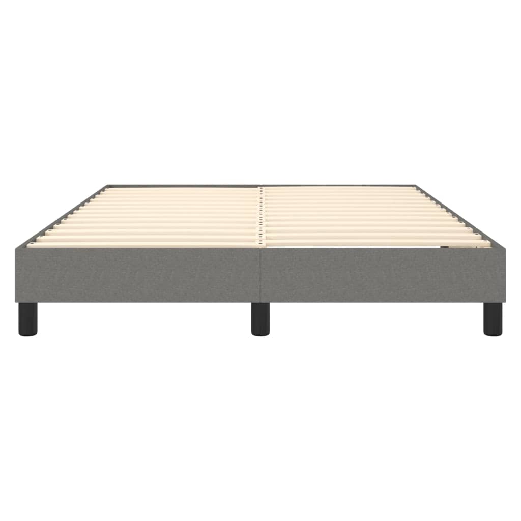 Estrutura de cama com molas 140x190 cm tecido cinza-escuro