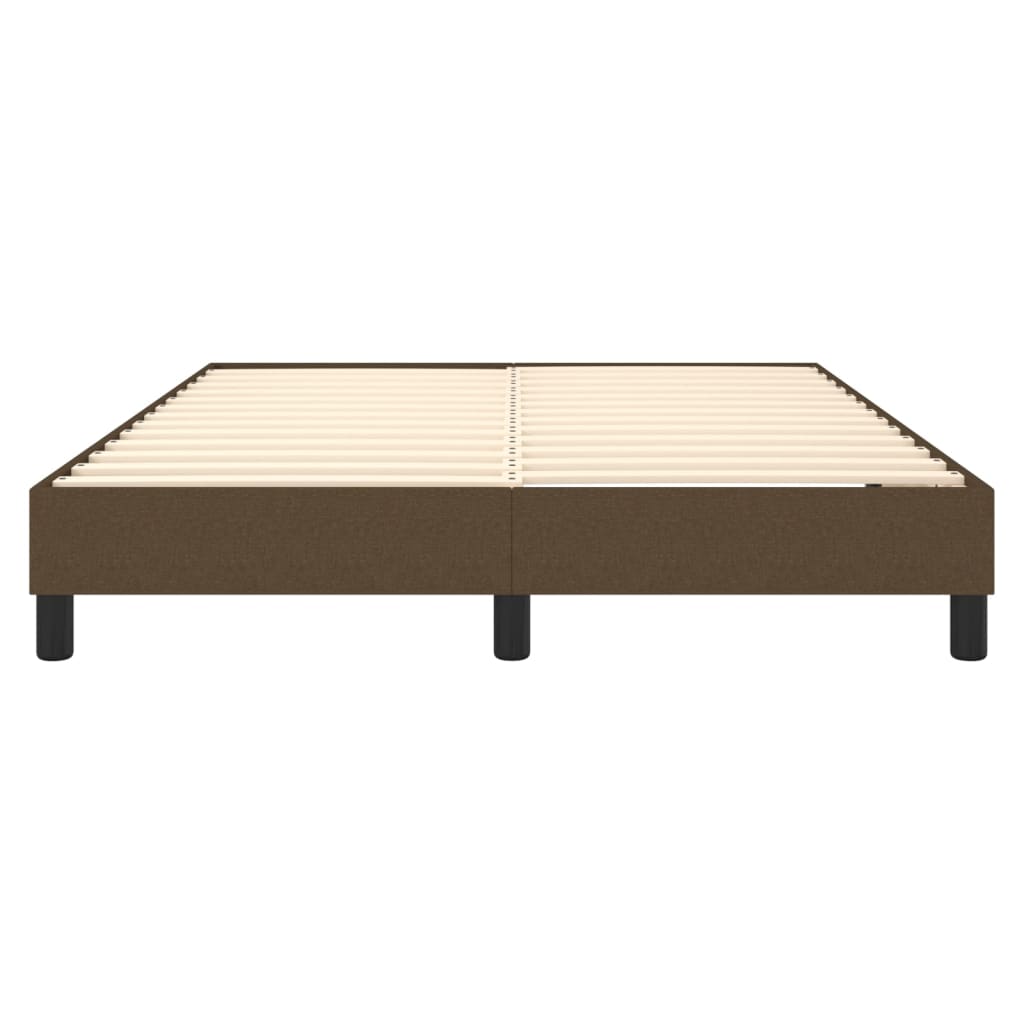 Estrutura de cama com molas 140x190 cm tecido castanho-escuro