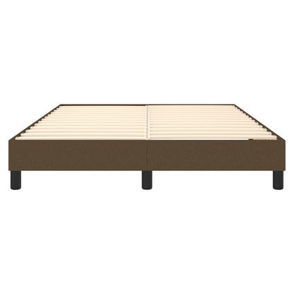 Estrutura de cama com molas 140x190 cm tecido castanho-escuro