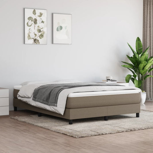 Estrutura de cama 140x190 cm tecido cinza-acastanhado