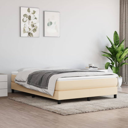 Estrutura de cama 140x190 cm tecido cor creme