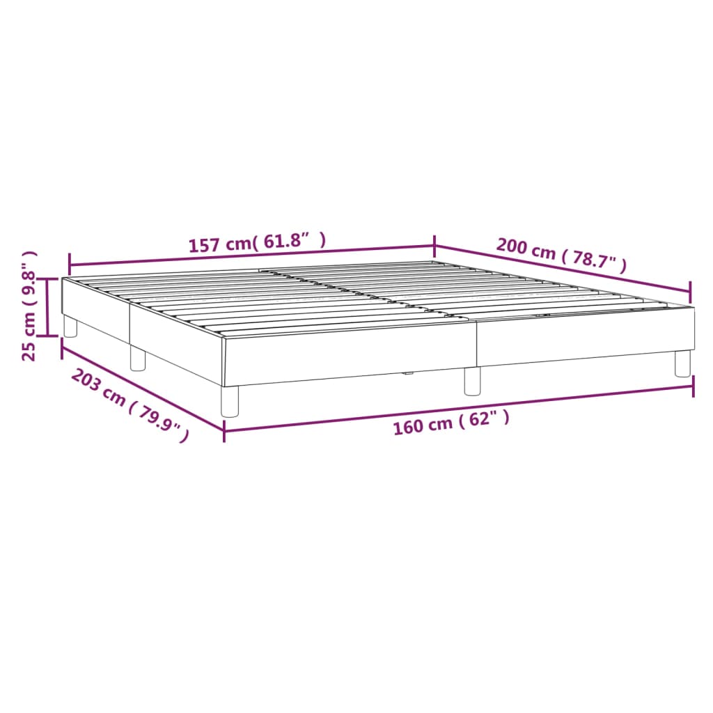 Estrutura de cama 160x200 cm tecido castanho-escuro